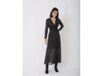 Robe en jacquard floqué velours et pois