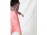 Jupe longue en jacquard satiné