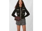 Blouson façon tweed contrasté