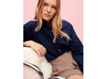 Chemise en popeline de coton et perles