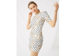Robe à pois et sequins brodés
