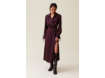 Robe longue fluide croisée bordeaux