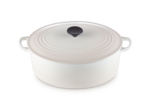 Cocotte ovale 31cm en fonte émaillée meringue*