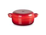 Cocotte basse avec couvercle en fonte émaillée 26cm cerise