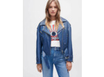 Blouson en cuir façon Biker large