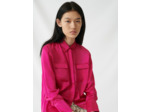 Chemise fuchsia en satin de soie
