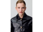 Blouson cuir vernis vieilli