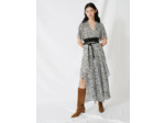 Robe longue en jacquard lurex zébré