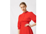 Robe mi-longue smockée rouge