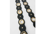 Bandoulière en cuir à oeillets et studs
