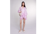 Robe portefeuille imrpimée en lin