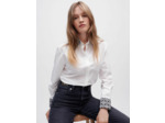 Chemise en popeline à col jacquard