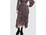 Robe à volants en lurex stretch