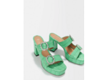 Mules vertes à talons