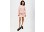 Veste en tweed chiné rose et écru
