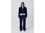 Blouson laine col similicuir