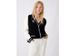 Cardigan collège bicolore avec patch