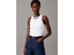 TANK TOP RIB ÉCRU BRODÉ SLIM
