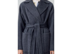 Manteau long ceinturé laine