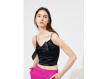 Top en satin à gros nœud