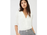 Chemise blanche en jacquard fluide