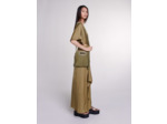 Robe longue satinée ajourée