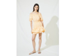 Robe trapèze élastiquée en taffetas