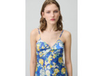 Robe longue satinée florale
