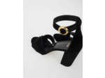 Sandales en velours noir à talons