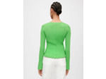 Cardigan en maille à côtes et volants