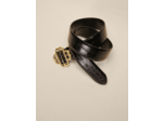 Ceinture double M en cuir croco