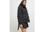 Doudoune façon tweed ceinturée