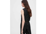 Veste sans manches en tweed à sequins