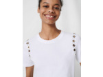 T-shirt blanc à œillets rocks
