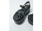 Sandales compensées en cuir