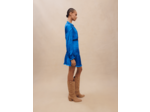 Robe smockée bleue