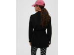 Manteau en double face noir à ceinture