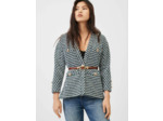 Ceinture en cuir embossé et mors lion