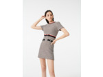 Robe façon tweed avec lurex et bandes