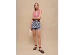 Short à broderies fleuries