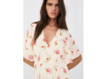 Robe asymétrique en mousseline imprimée