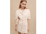 Robe en tweed boutonnée blanche