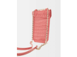 Porte téléphone en cuir embossé croco