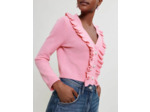 Cardigan à volants et boutons perles