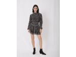Robe asymétrique en mousseline lamée