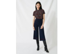 Pantalon évasé à surpiqûres contrastées