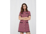 Robe façon tweed contrastée