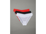 CULOTTE BIKINI BASSE TAILLE AVEC DENTELLE LOGO - PACK DE 3