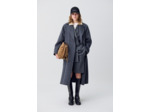 Manteau long ceinturé laine