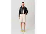 Veste courte cuir noir